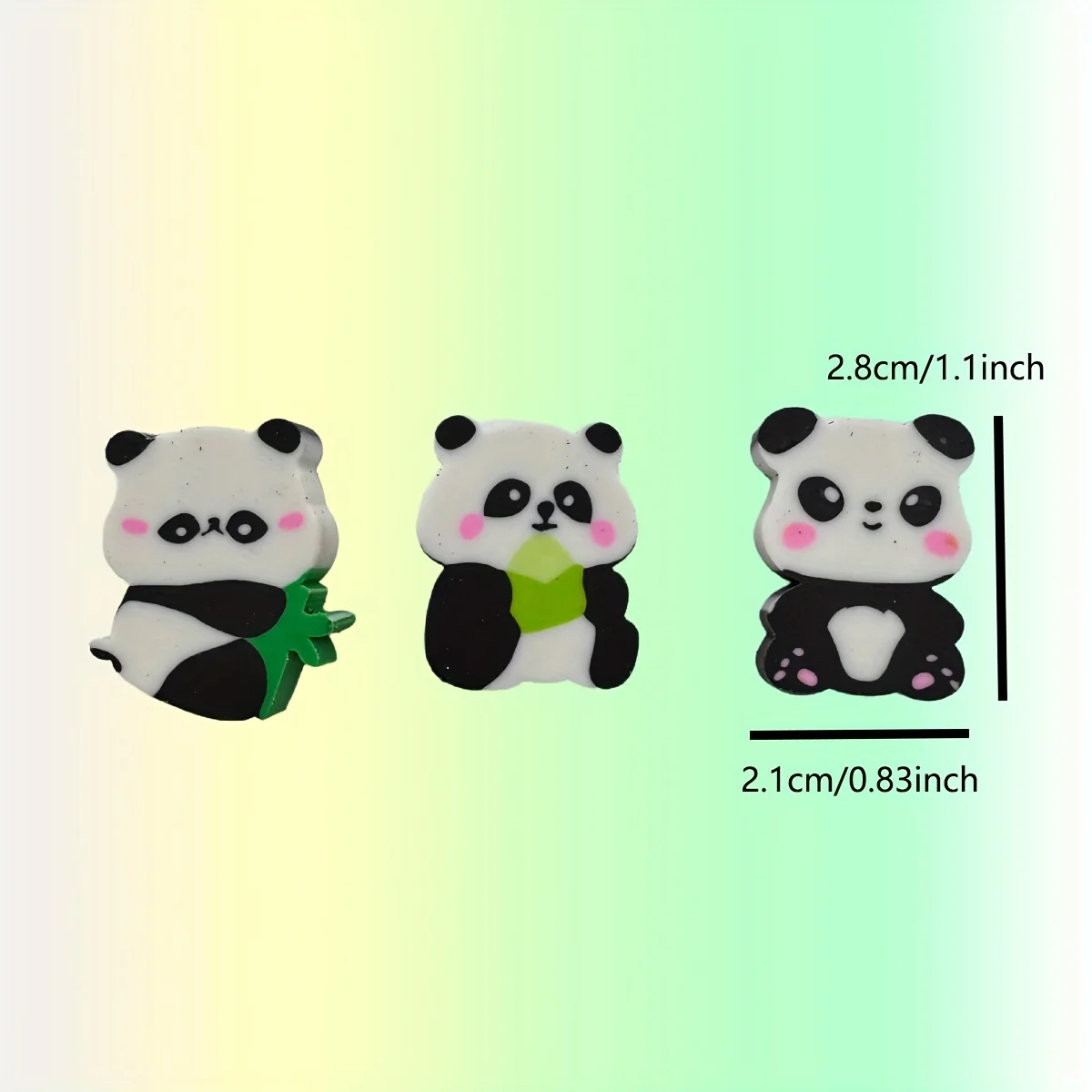 30pcs Cute Panda Erasers Creative Soft Kawaii School Rewards Holiday Gifts Educational Office Study Stationery Supplies
