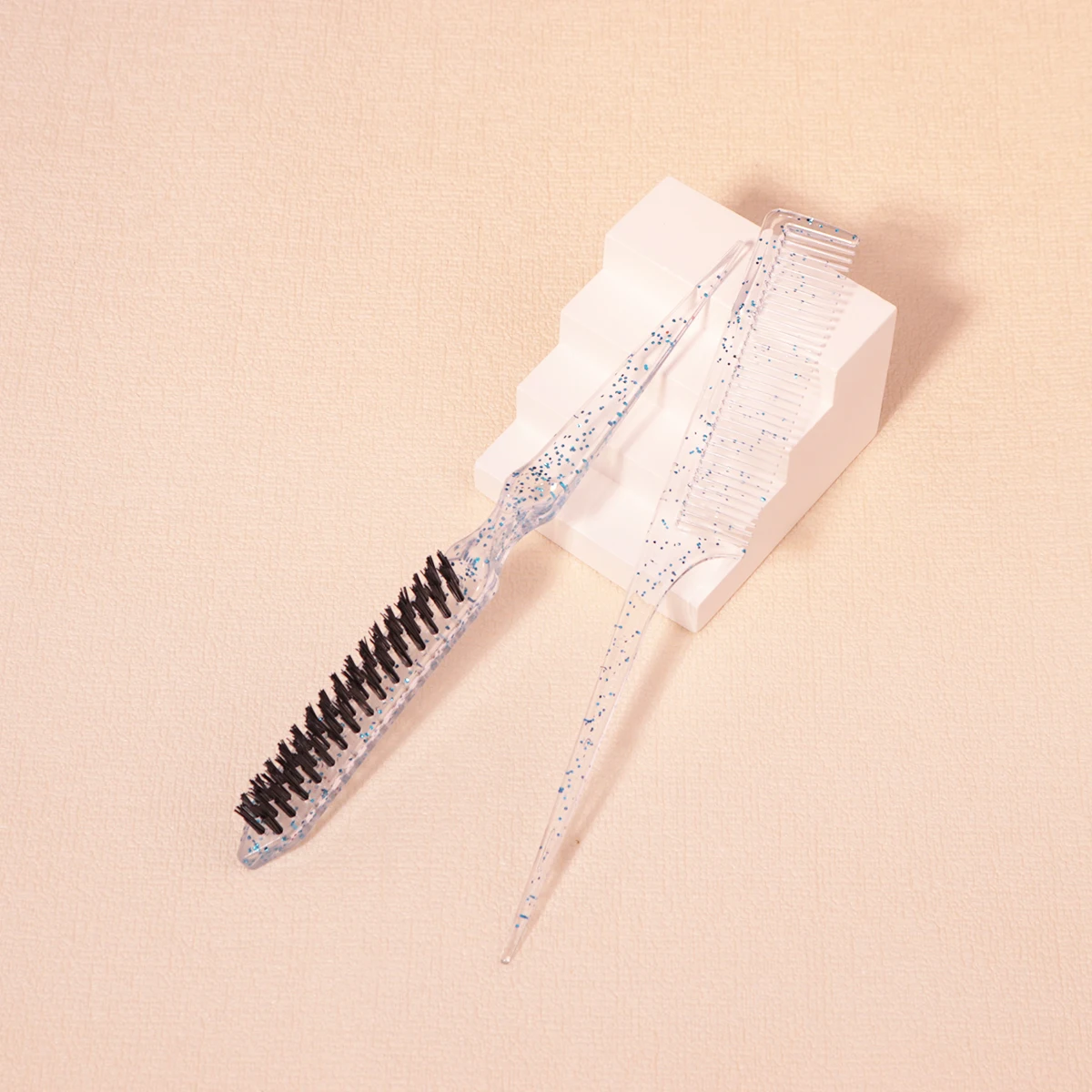 Professional Hairdressing Transparent Comb Set, Transparent Hair Comb, Transparent Sharp Tail Comb, special for real hair wigs