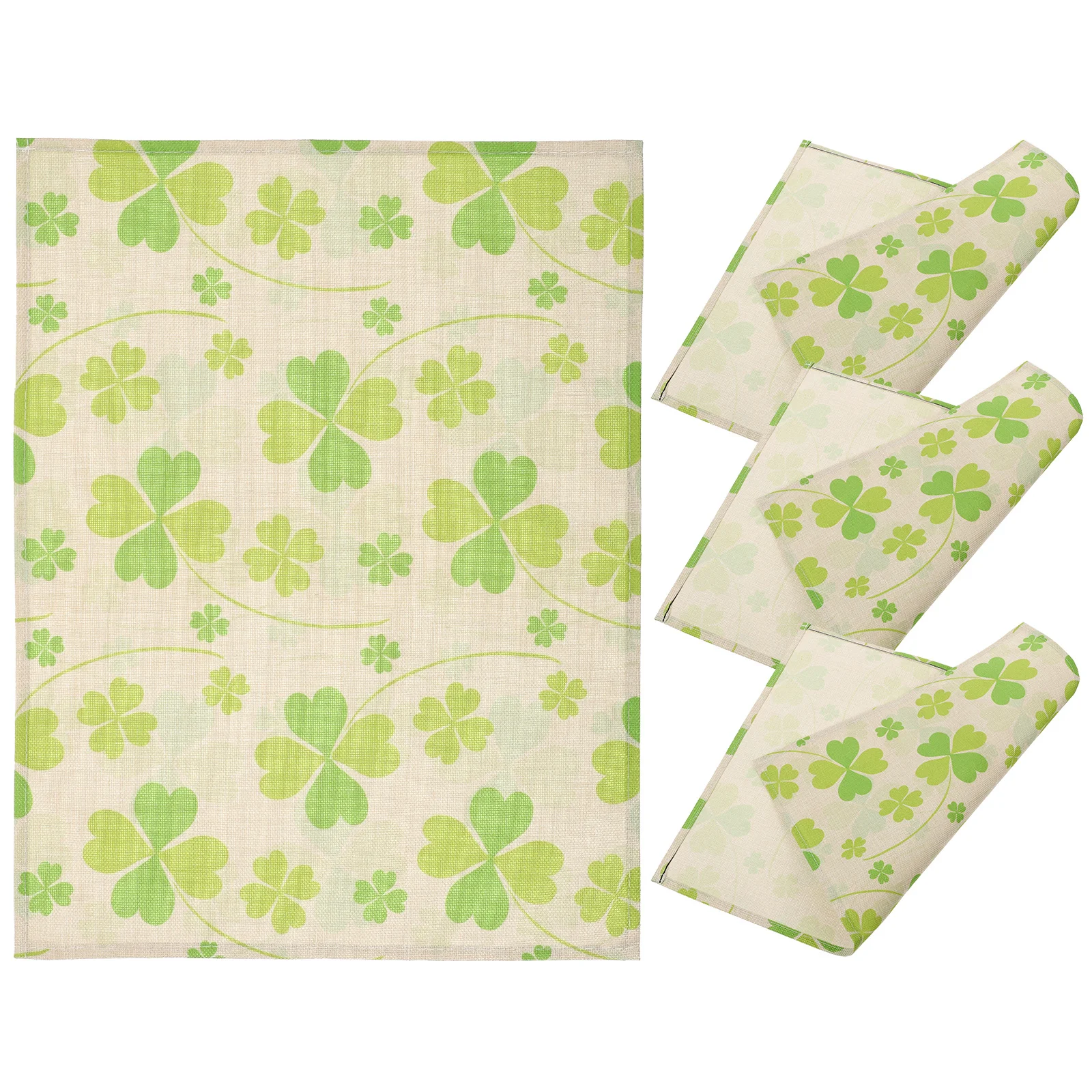 

4Pcs Shamrock Table Mats St Patricks Day Placemat Set Reusable Stylish Table Decoration Party Supplies