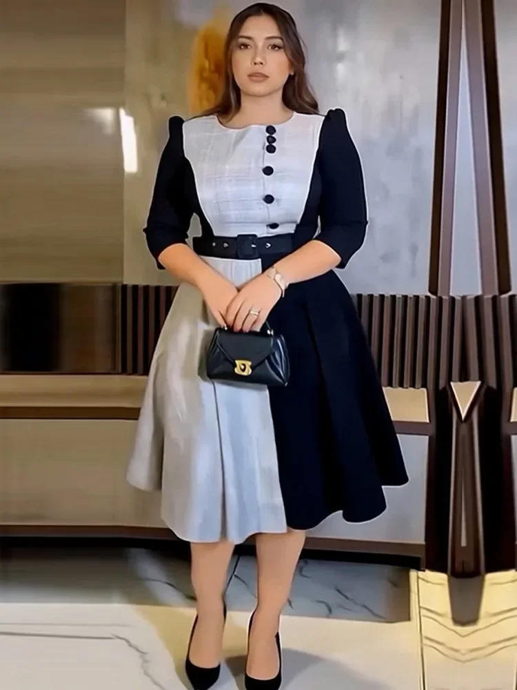 

Elegant African Dashiki Midi Dress for Women Traditional Autumn Summer Clothing Fairy Dreams Ladies African Dresses 2026