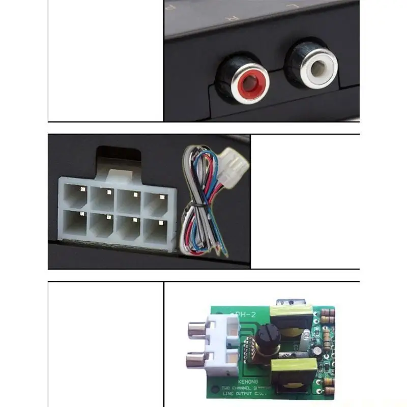 J0MA 12V 8W Auto Part RCA-Speaker High To Low Level Output Converter Adapter