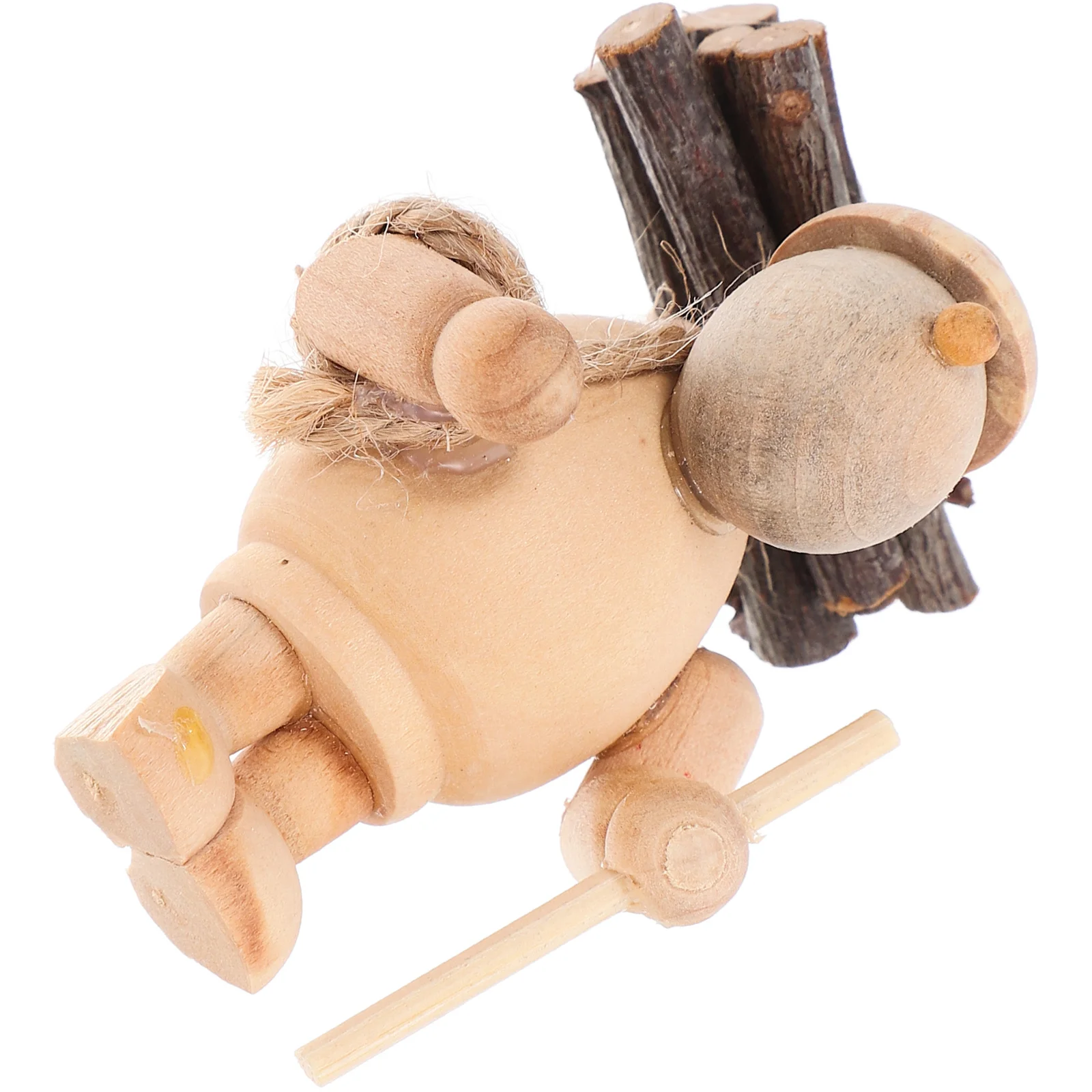 Mini-Dekoration, Holzhandwerk, Cartoon-Holzfigur, kleines Haus, Garten, Innenhof, niedliche kompakte Holzornament für den Schreibtisch