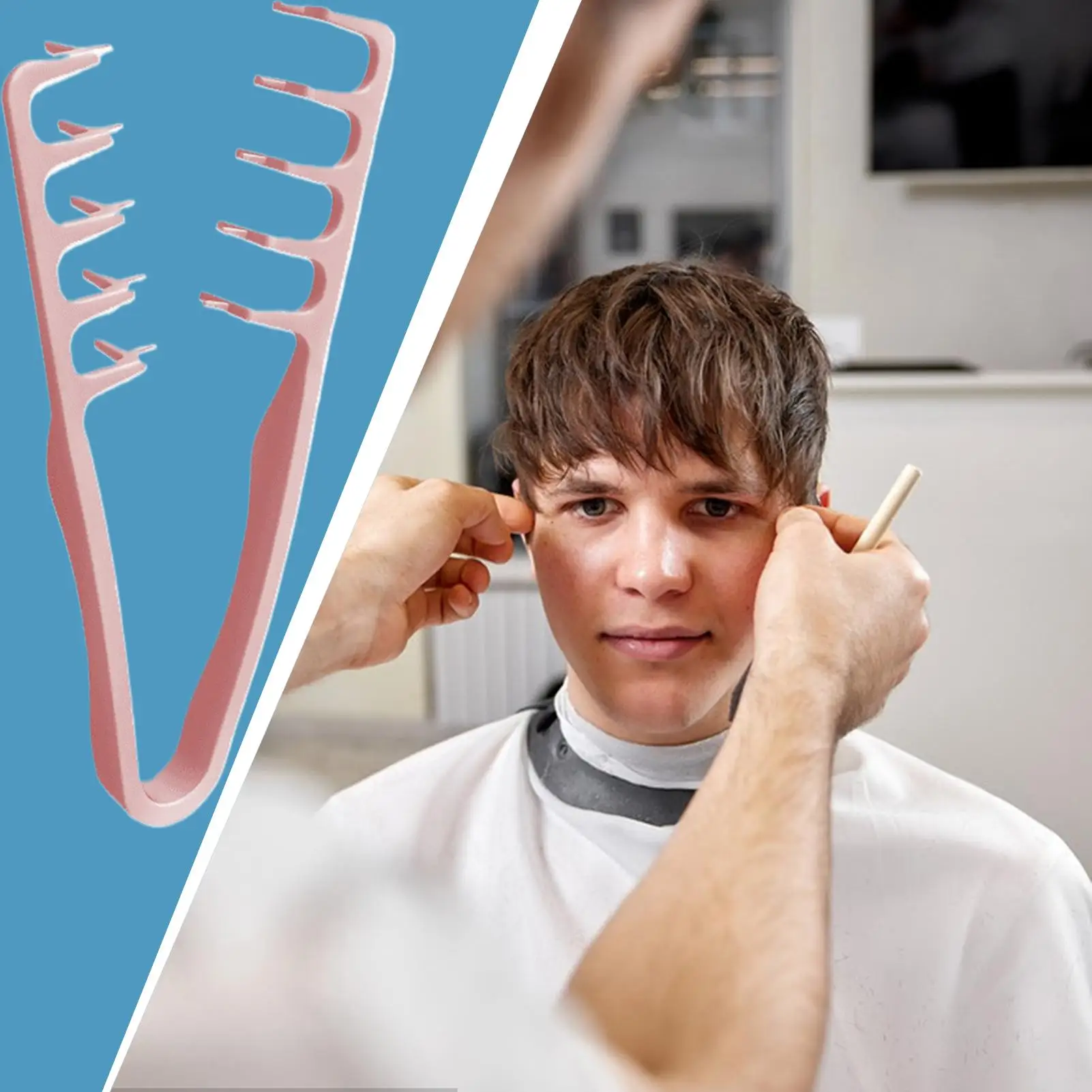 مشط ذو أسنان واسعة لجذور الشعر المجعد أداة تكثيف تغطي الانفجارات التماس أداة تهذيب الشعر مشط تصفيف الشعر واسع الأسنان