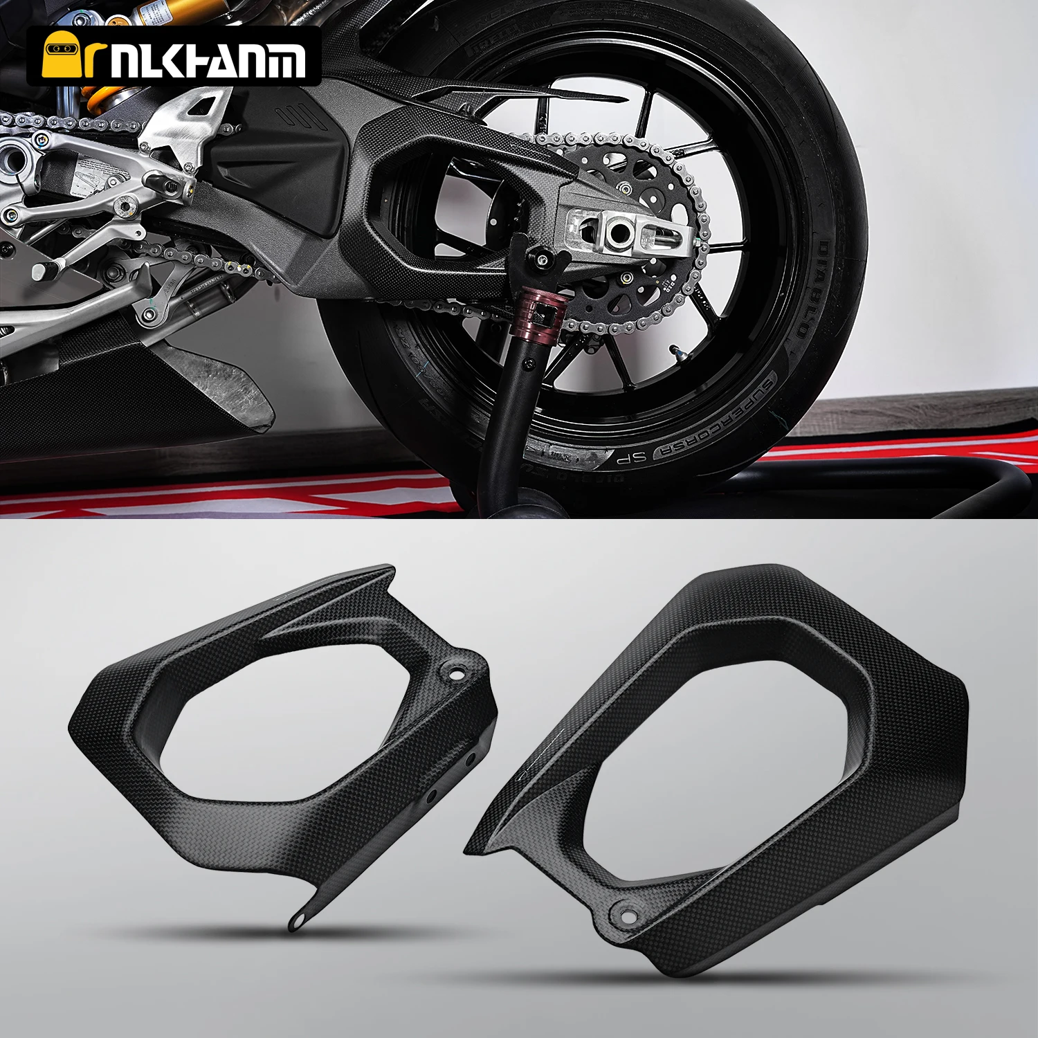 

For panigale V4 V4S/R 2025-2026 Carbon fiber motorcycle rear left and right rocker arm protective cover