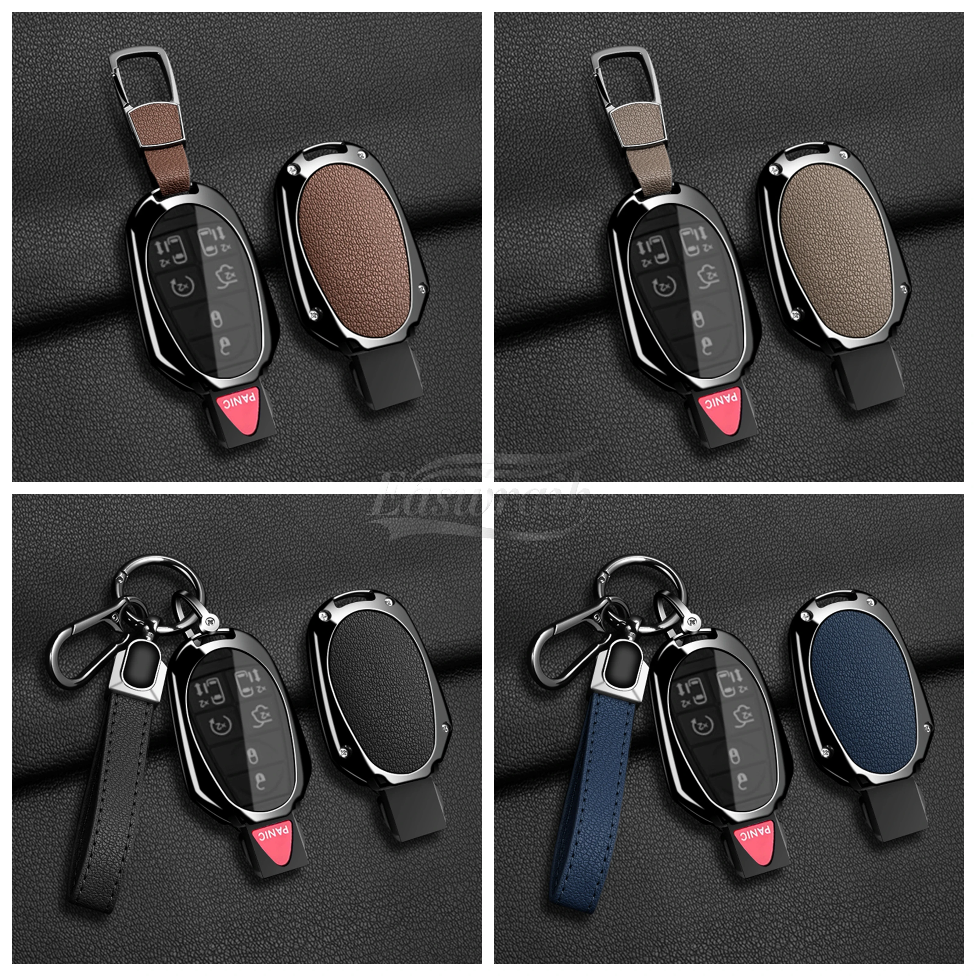 Car Fob Key Case Cover Holder Chain For Jeep Commander Dodge Grand Caravan Chrysler Grand Voyager Town Country For Chrysler 300C - view 3