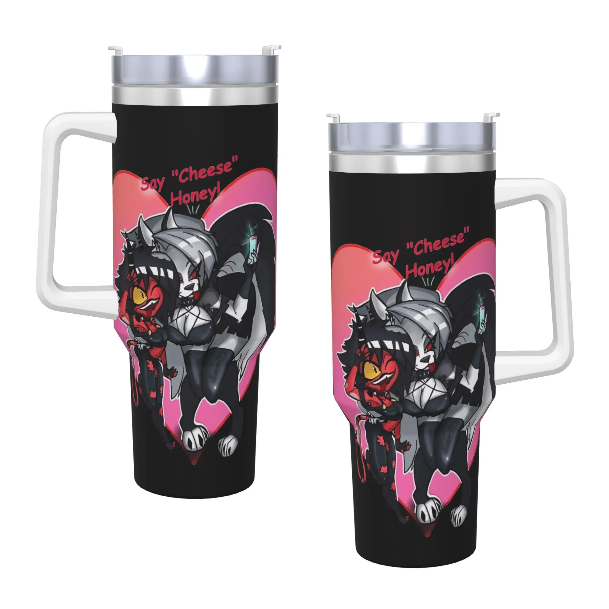 Vaso de Acero Inoxidable Helluva Boss Loona, Taza de Café, Taza para Bebidas Calientes con Conservación del Calor, Botella de Agua para Camping