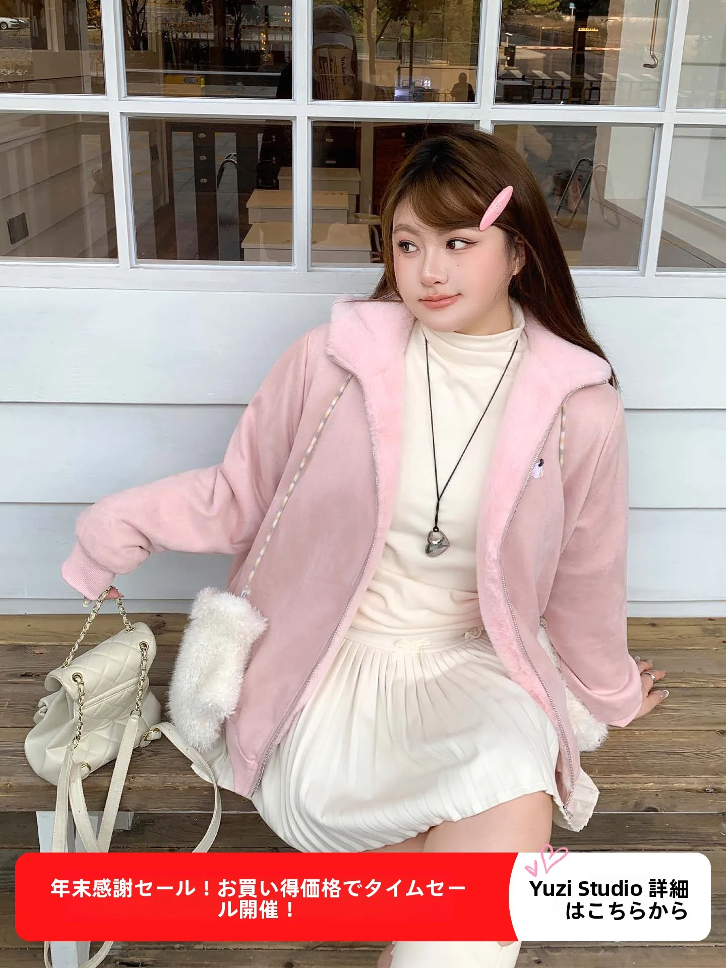 

Куртка YUZI Fi Roe Sweet Cool из искусственного кроличьего меха, розовая замшевая, с капюшоном, на молнии, женская, свободного кроя, универсальная, стройнящая, больших размеров