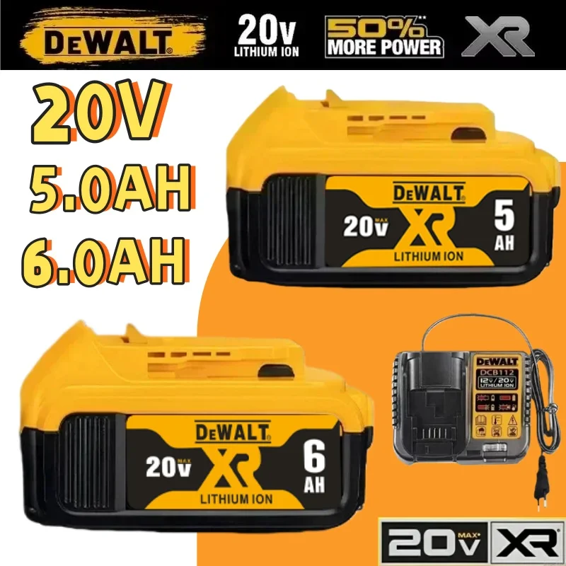 

New 20V 5.0/6.0Ah 18650 Battery Power Tool Replacement DeWalt DCG406 DCD887 DCF880 DCF860 DCF922 20V 6A 18v Battery With Charger