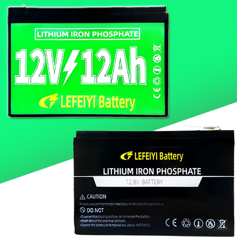 12V 12AH LiFePo4 Battery Pack 12000mAh Lithium Iron Phosphate Battery Built-in BMS 12.8V for Kid Scooter Boat Motor Light