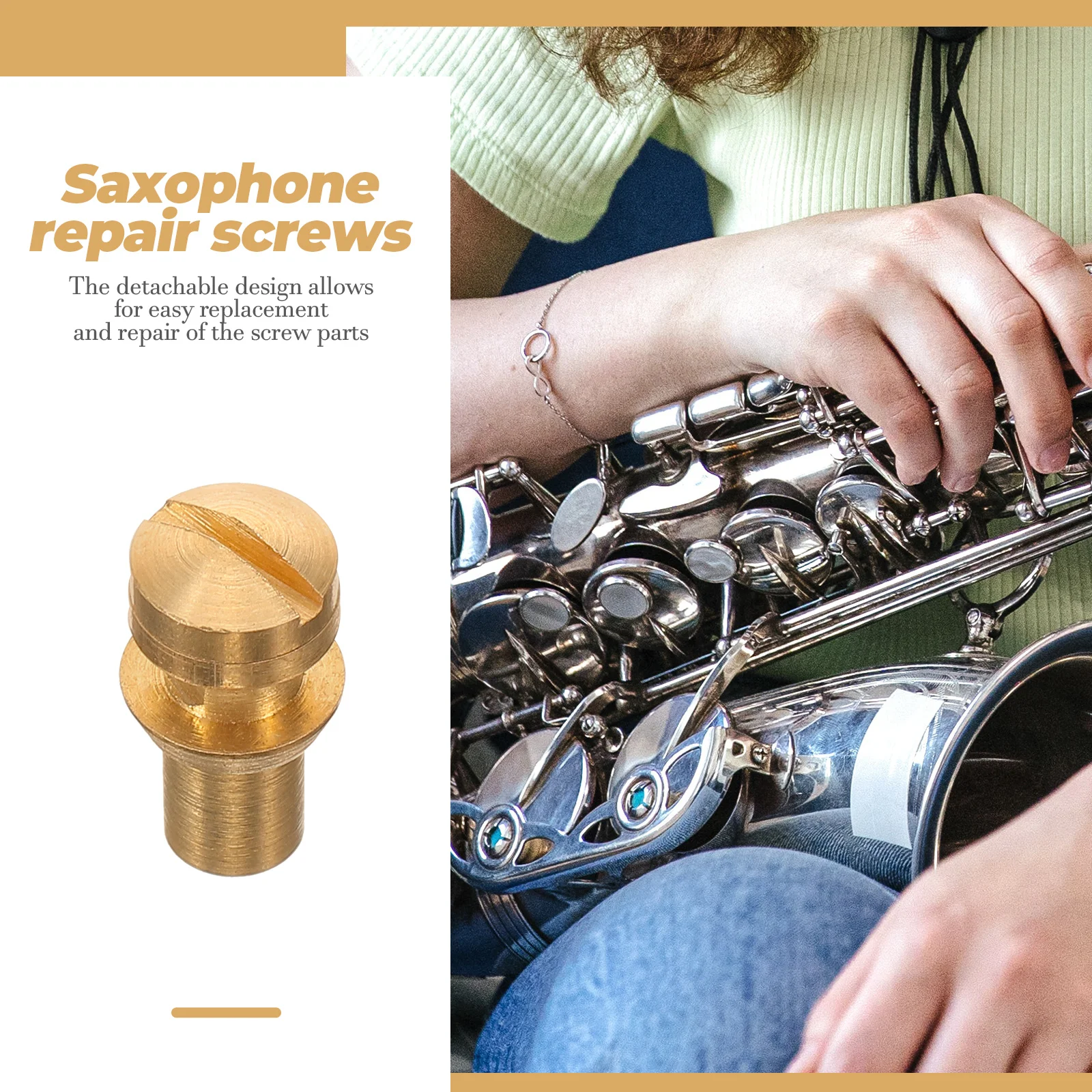 

Saxophone Accessories Durable Repair Kit Copper Screws for Alto Tenor Soprano Sax Precision saxophone parts instrument repair