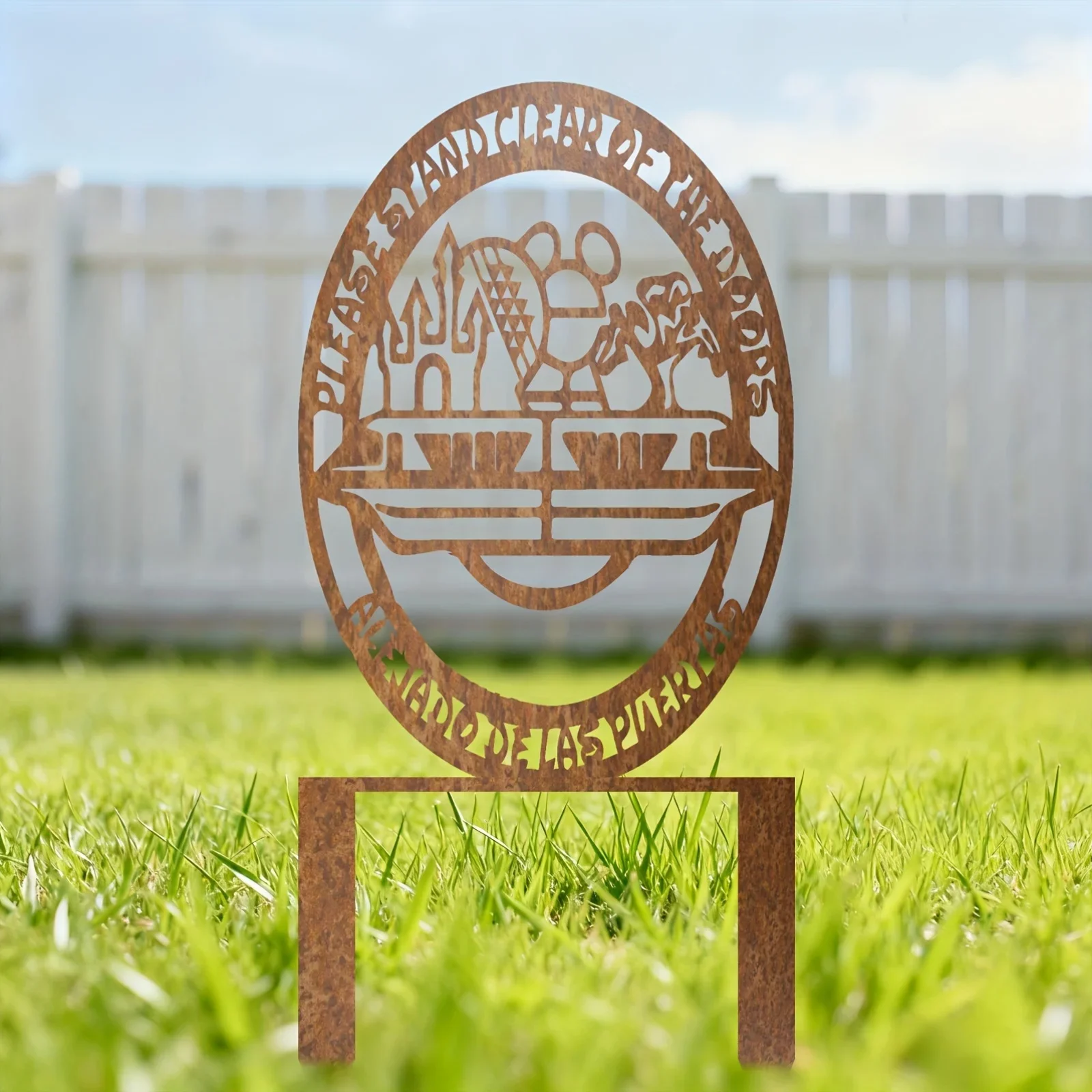 Modern Rust-Finish Garden Insert – Perfect Gift for Plant Enthusiasts – Christmas & Yard Decoration – Rustproof Metal Stake