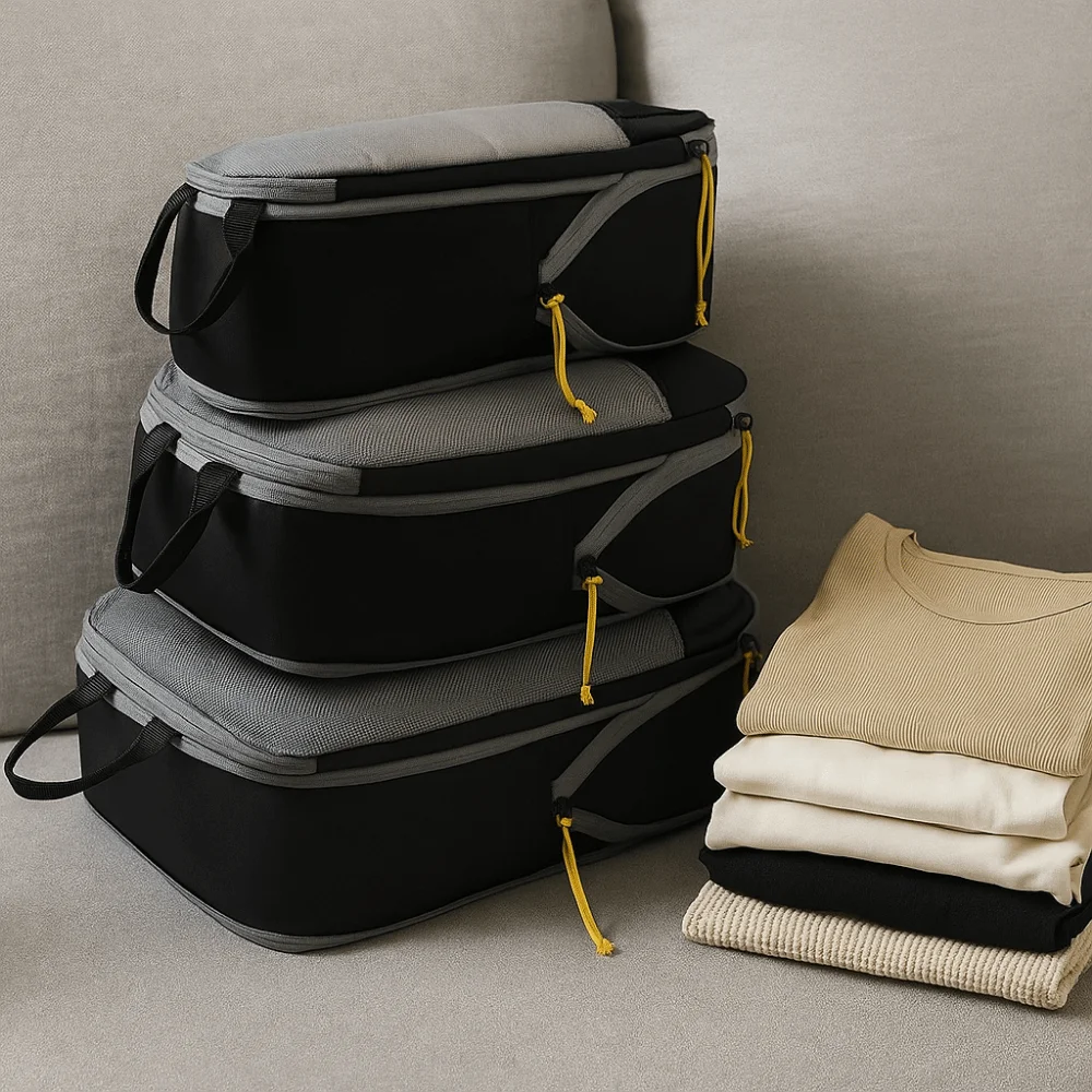 

4Pcs/Set Oxford Fabric Luggage Compression Packing Bags Expandable Large Capacity Compression Packing Cubes Lightweight