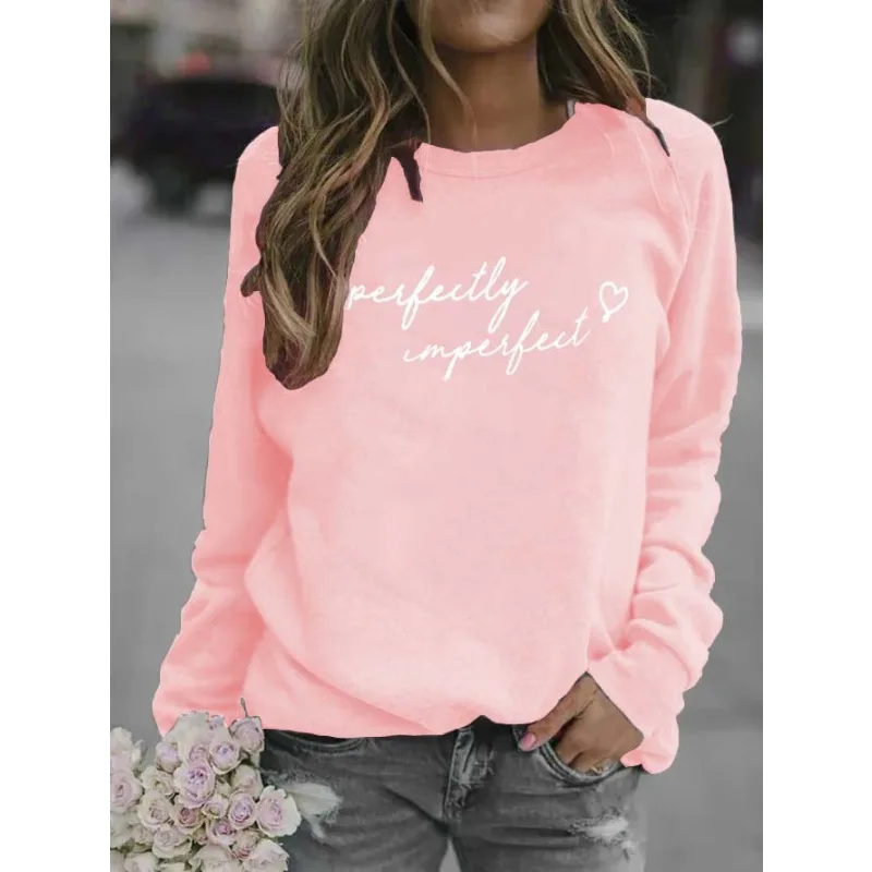 Damen-Hoodie mit Buchstaben-Aufdruck, Rundhalsausschnitt, Streetwear, Damen, Harajuku, Sweatshirt, Kleidung, Sweatshirts