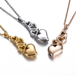 Stainless Steel Memorial Jewelry 4 Heart Cremation Urn For Pet / Human Ashes Ash Holder Keepsake Pendant Necklace Jewel