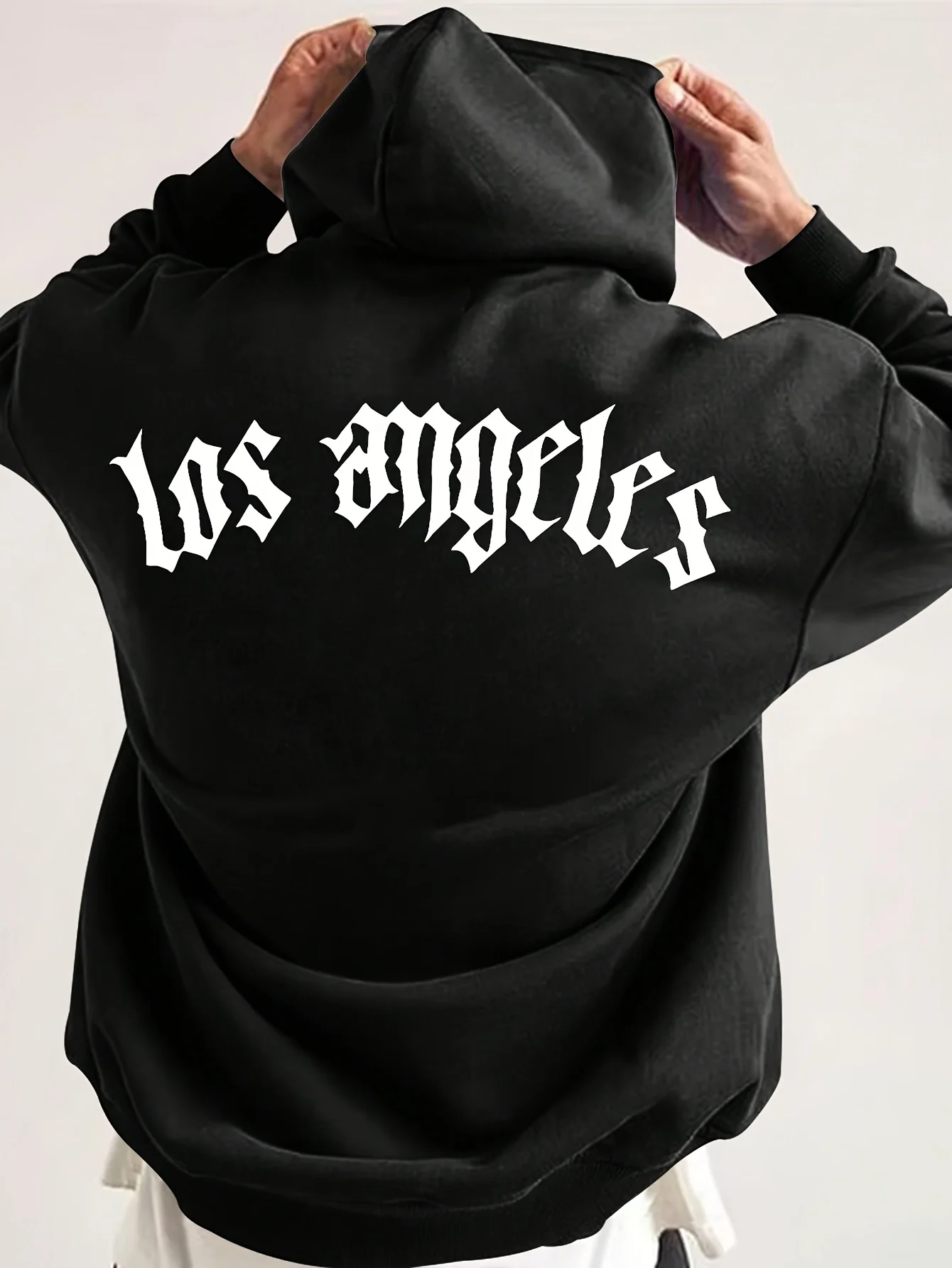 

Trendy autumn men's Gothic letter print comfortable, soft, breathable hooded sweatshirt outdoor street high street clothing
