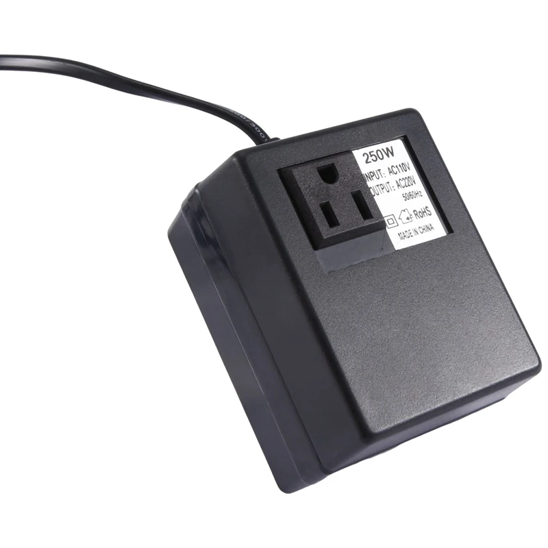 110V To 220V 250W Multifunction Convenient Practical Portable Power Transformer With US Plug Easy Install