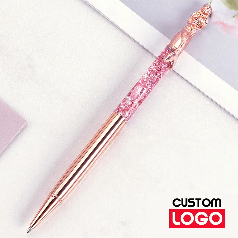 

1 Pcs Custom Mermaid Metal Pen Creative Gift Campus Pen Engravable Advertising Promotion Pen Metal Ballpoint Pen