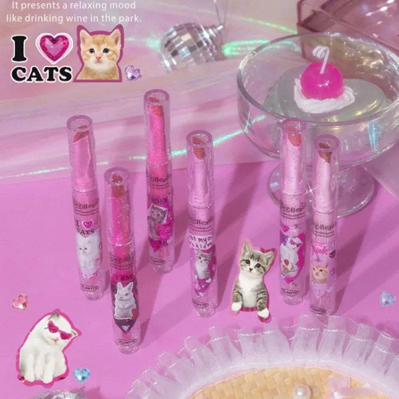 【New Arrival】FLORTTE Shimmer Lipstick Solid Lip Balm Moisturizing Water Gloss Lip Glaze