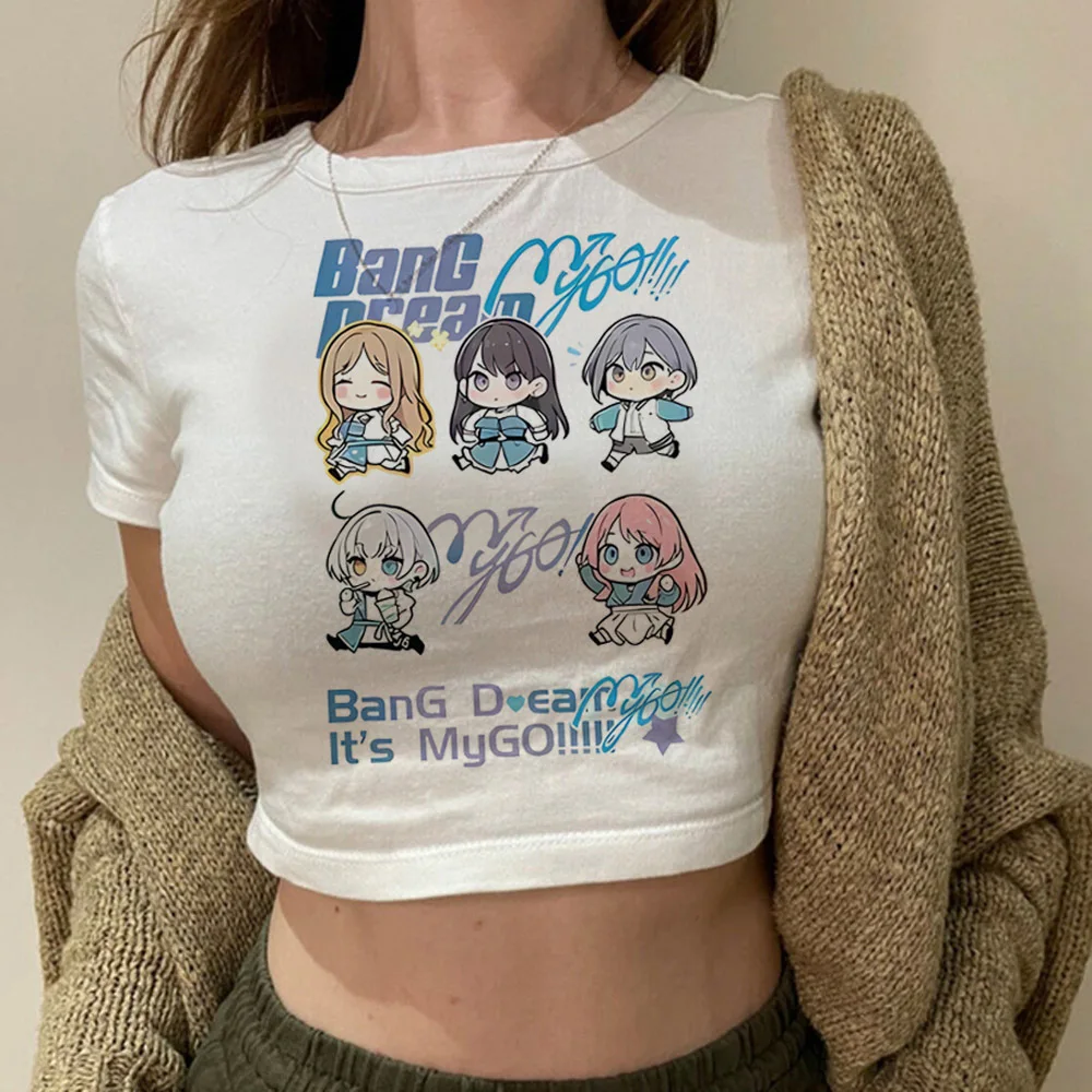 Bang Dream crop top ladies jojifuku cute anime y2k shirt japanese gothic emo alternative  cute