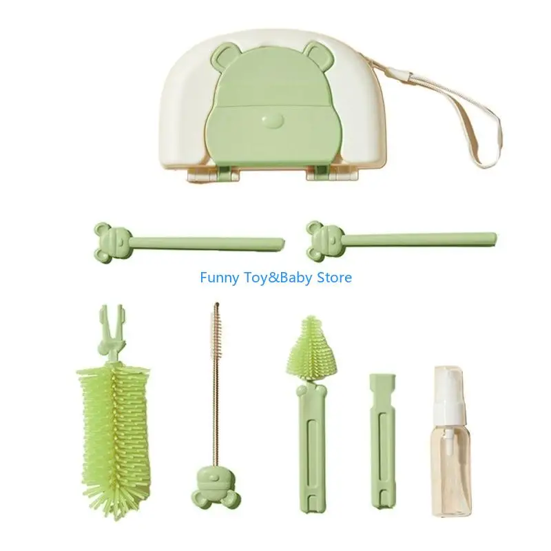 

«Все в одном» Набор для чистки бутылочек Набор щеток для бутылочек Прочный идеально подходит для занятых родителей C90B