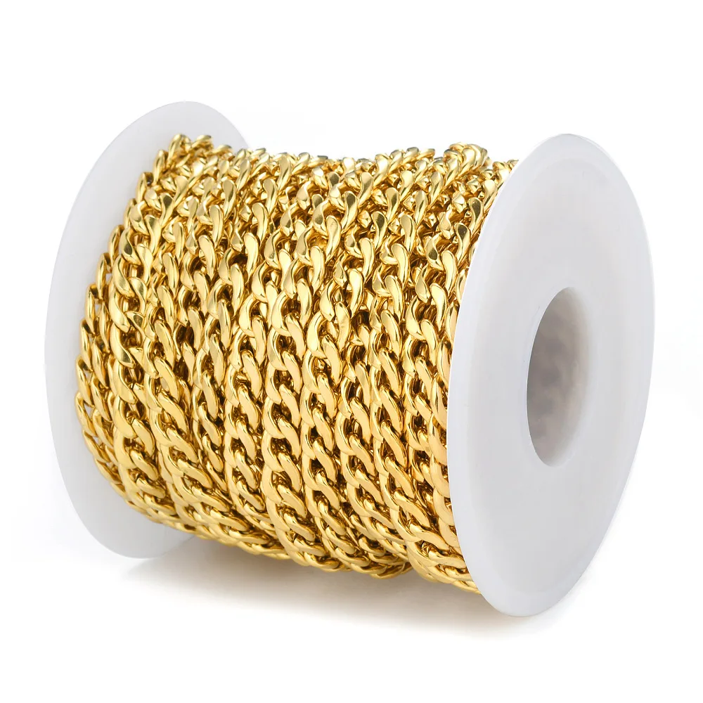 PandaHall 10m Stainless Steel Cuban Link Chain For DIY Necklace Chokers Basic Punk Chain Bracelet Jewelry Making accessories
