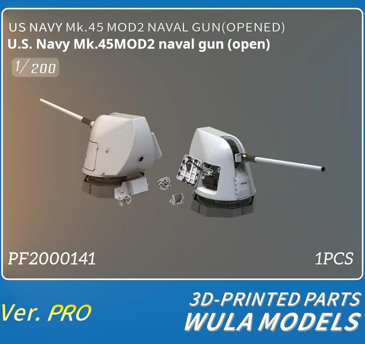 

Модели WULA PF2000141 1/200, военно-морской флот США Mk.45, модель 2, военно-морской пистолет, открытые детали с 3D печатью