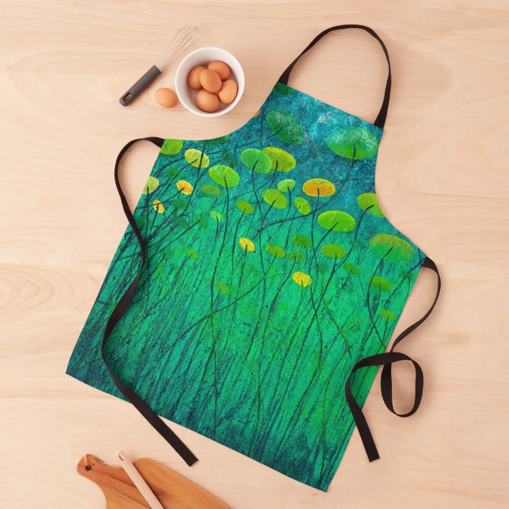 

Underwater Lilies Apron Men gift custom women's kitchen Women Kitchen Apron