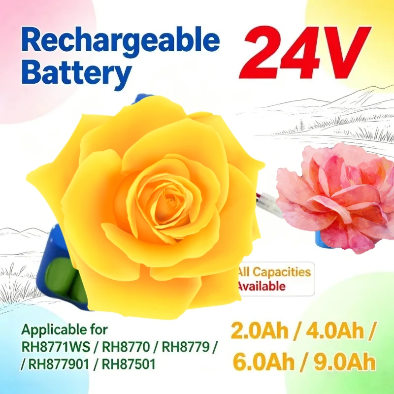 24V 2.0Ah/4.0Ah/6.0Ah/9.0Ah Rechargeable Replacement Battery For RH8771WS RH8770 RH8779 RH877901 rh87501