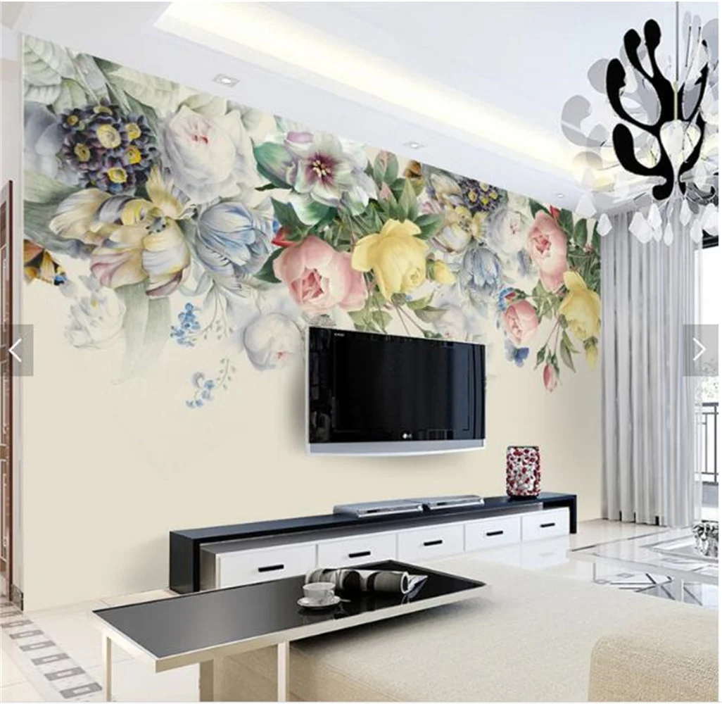 

custom photo wallpaper for wall murals wall stickers retro roses TV background 3d modern papel de parede home decorations decor