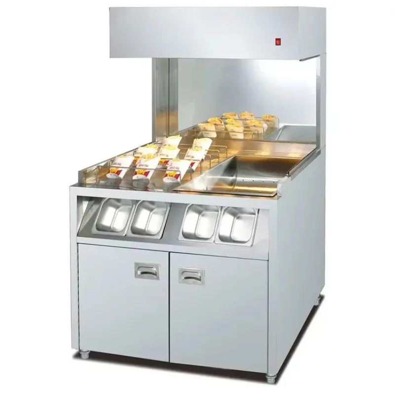 Good Quality Stainless Steel Vertical Chips Warmer/Fries Warmer/chips Warmer French Fries Display for Sale c001