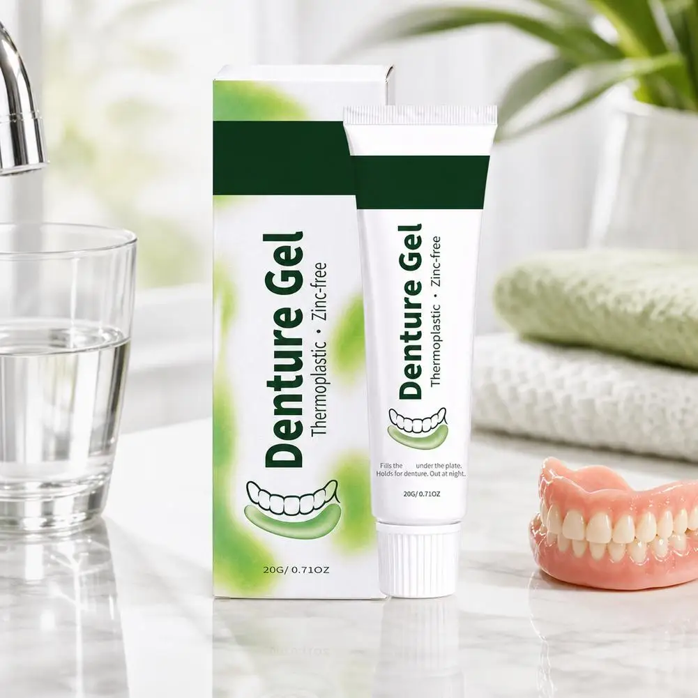 Improves Fit Fills Gap Under Denture Plate Professional Gel 20g Zinc-Free Secure Denture Adhesive Gel Thermoplastic Denture Gel