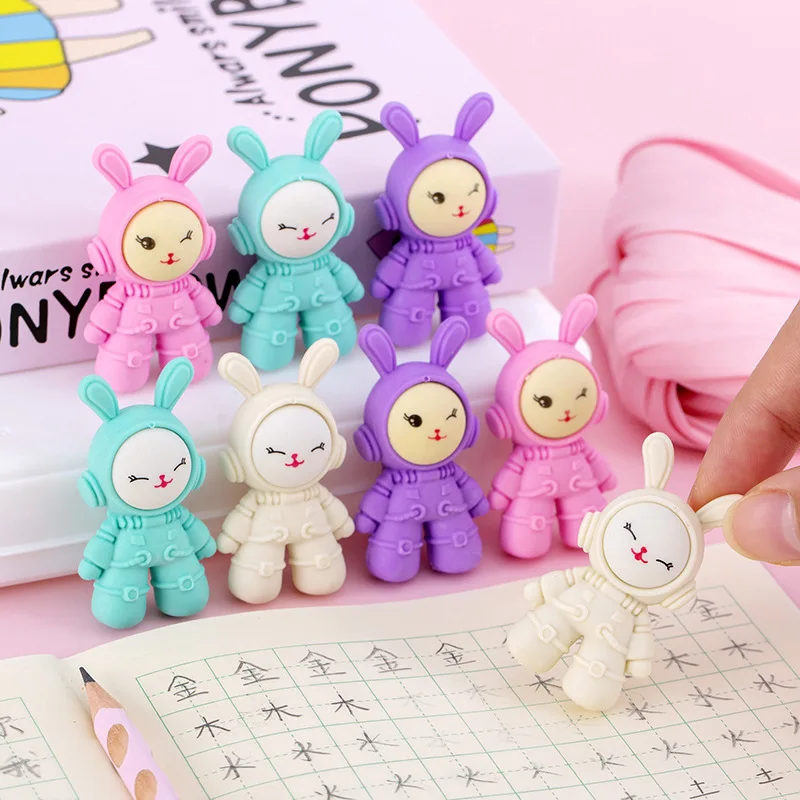 Creative Cute Three-Dimensional Aerospace Rabbit Shape Eraser Student Stationery