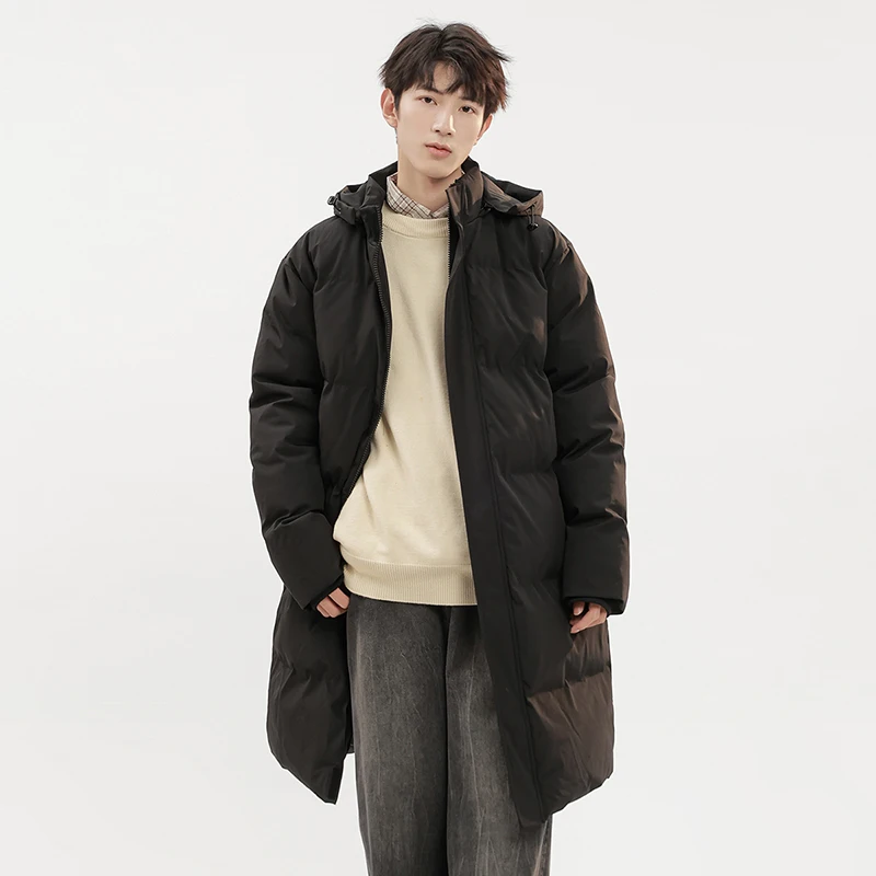 

Утепленная хлопковая куртка мужская зимняя для активного отдыха, теплая, морозостойкая, с капюшоном, прямого кроя, с длинными рукавами, на молнии, однотонная