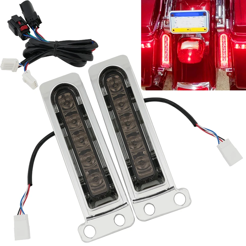 Luces LED de relleno laterales para guardabarros trasero y soporte de alforjas para Harley Touring Electra Street Glide Road King 14-Up, luces de freno y direccionales