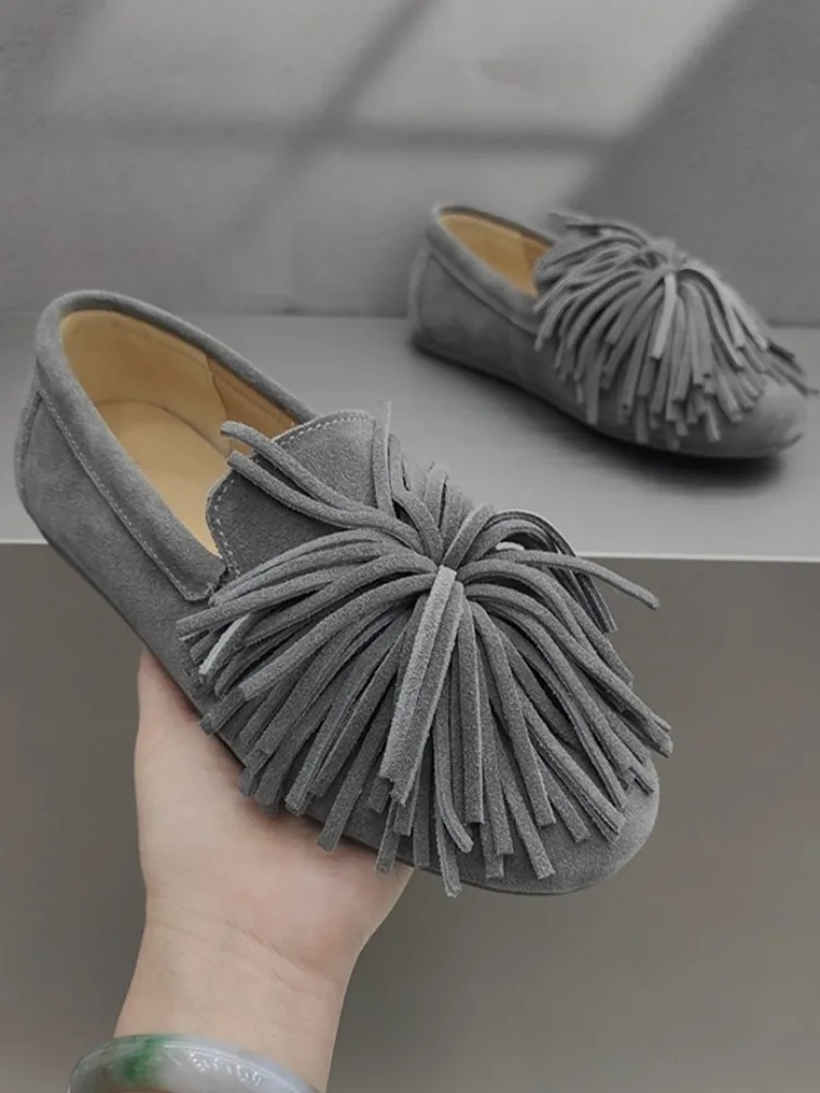 الترفيه نمط السيدات شرابات جلد طبيعي جولة تو عالية الجودة متعطل بلون البقرة المدبوغ الانزلاق على شقة مريحة #4