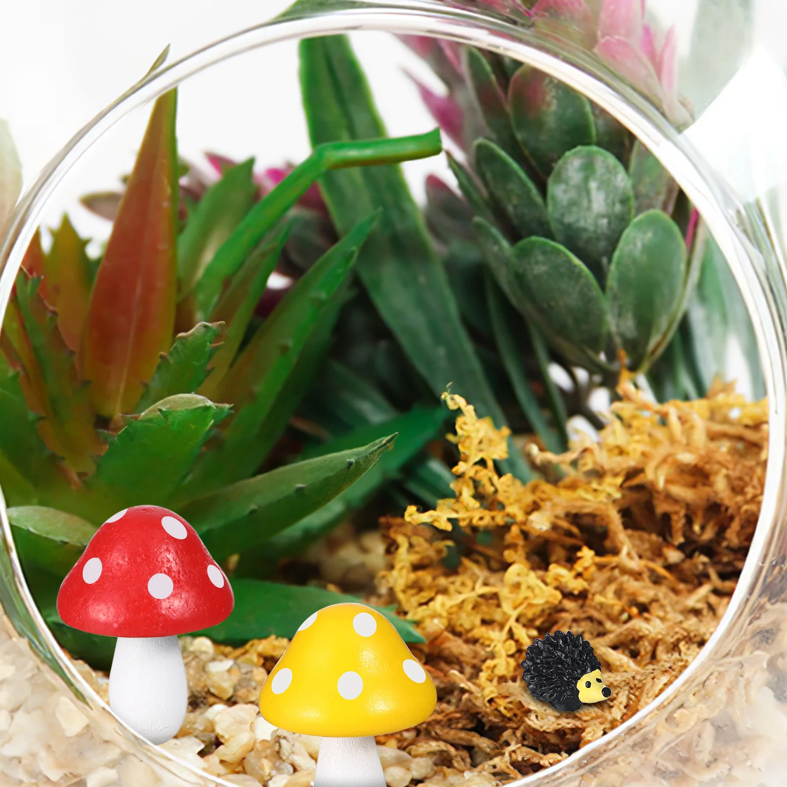

1Set Mini Garden Decoration Colorful Resin Mushrooms Hedgehogs Durable Tiny Animals Mini Garden Supplies Tiny Animal Figurines