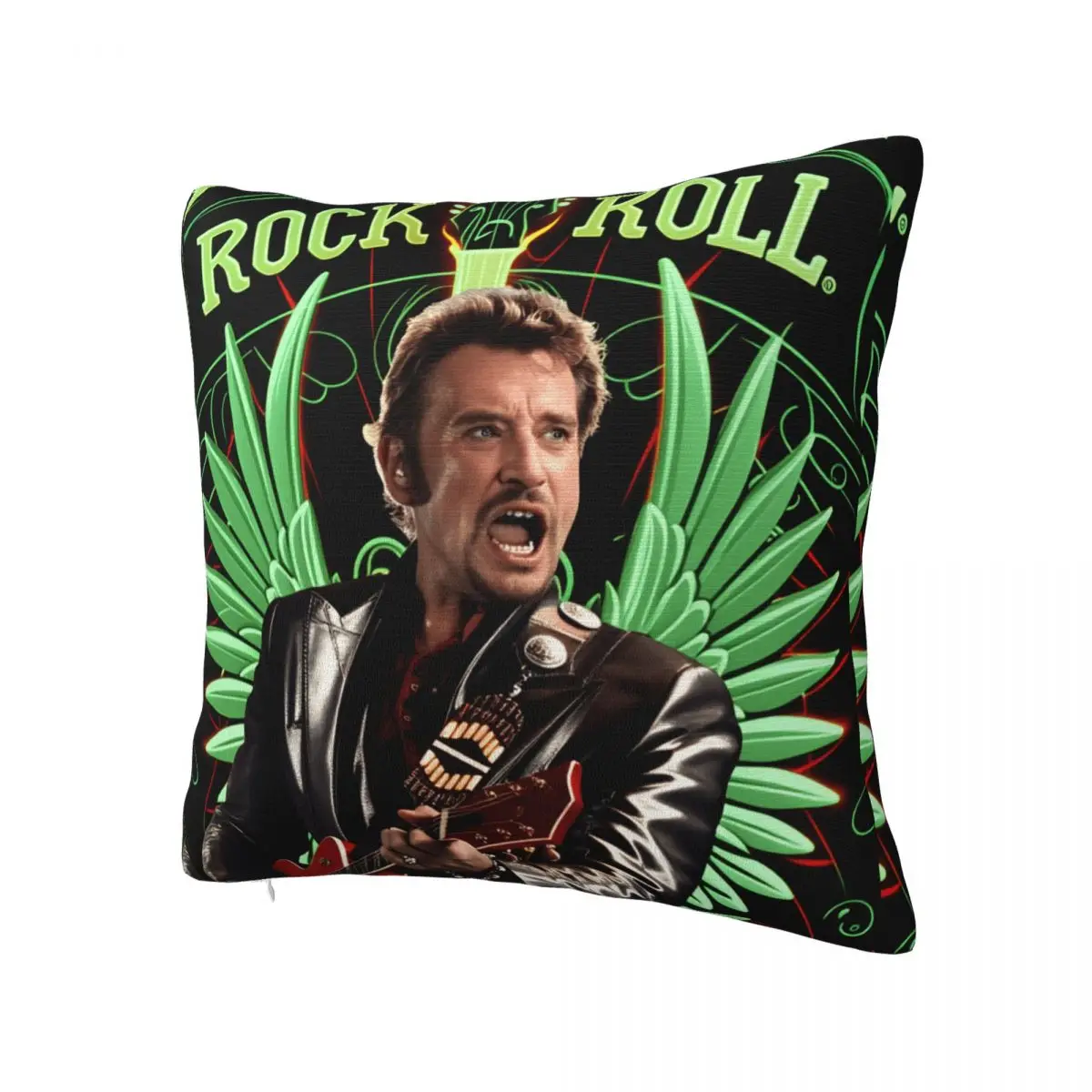Pillow Case French Singer Johnny Hallyday Rock Star Square Pillow Cover Cushion Cover  Pillowcases For Wedding Party Home Decor
