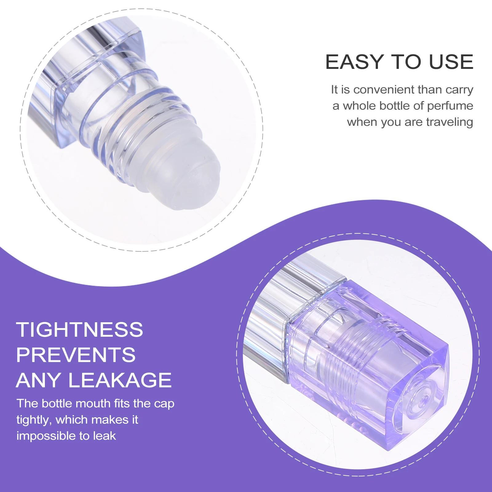 

10pcs Lip Oil Bottle Square Plastic Roller Essential Oil Roll-on Refillable Travel Bottles Amber Perfume Tube