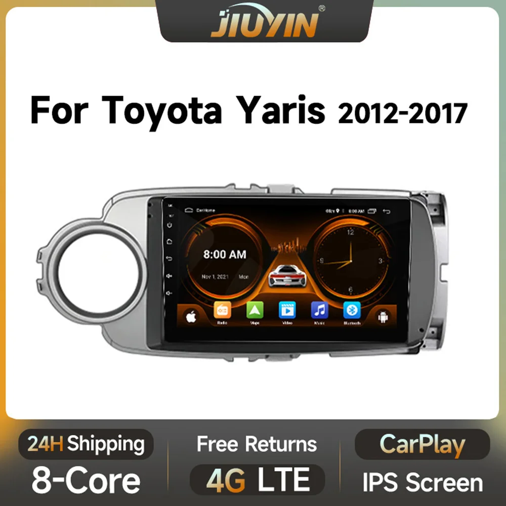 

JIUYIN AI Voice 2 din Android Auto Radio For Toyota Yaris 2012 2013 20014-2017 Carplay Car Multimedia GPS 2din autoradio