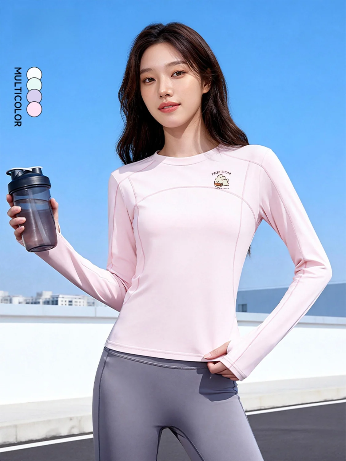 

Спортивная одежда для йоги Qui Dry Slim Fit, футболка с длинными рукавами, женская одежда для фитнеса и бега, ветрозащитная одежда для улицы с защитой от ультрафиолета