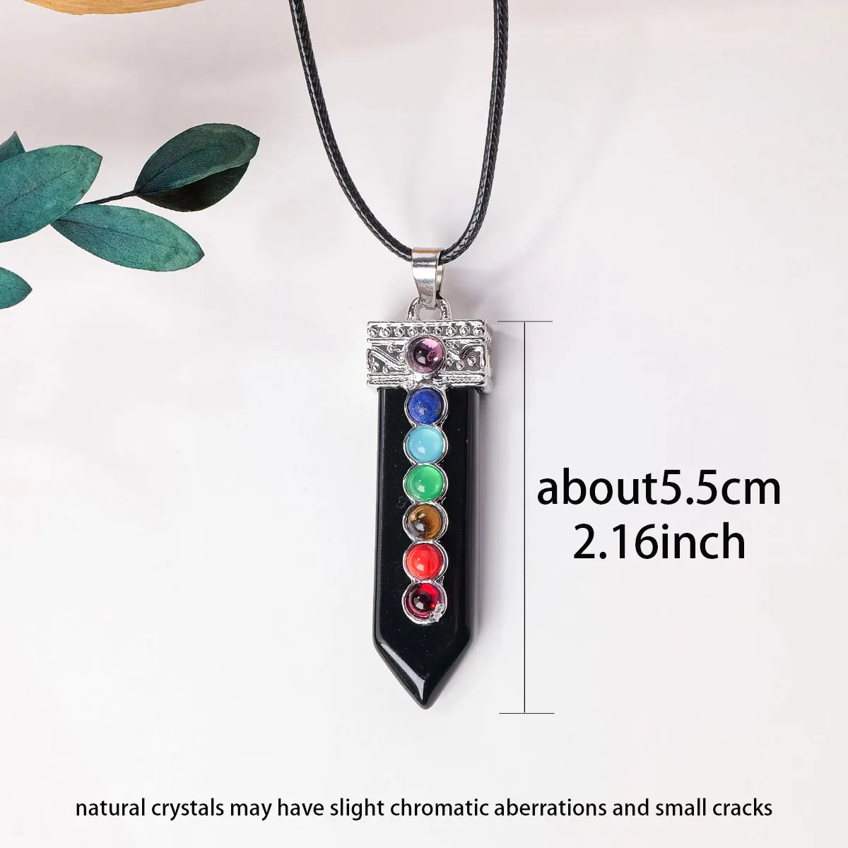 1PC Natural Amethyst Seven Chakra Sword Pendant Energy Necklace jewelry Reiki Beloved Female Mom Mother's Day