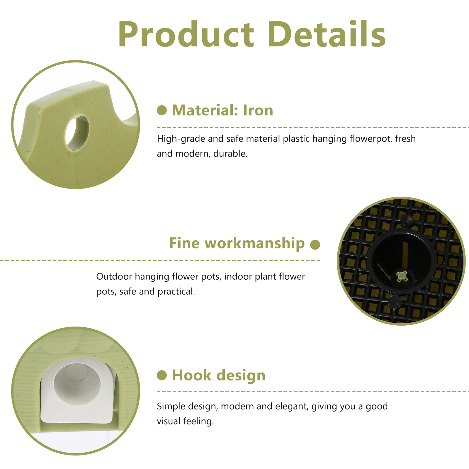 

Wall Hanging Flower Pot High Grade Safe Material Plastic Resin Plant Vases Modern Durable Balcony