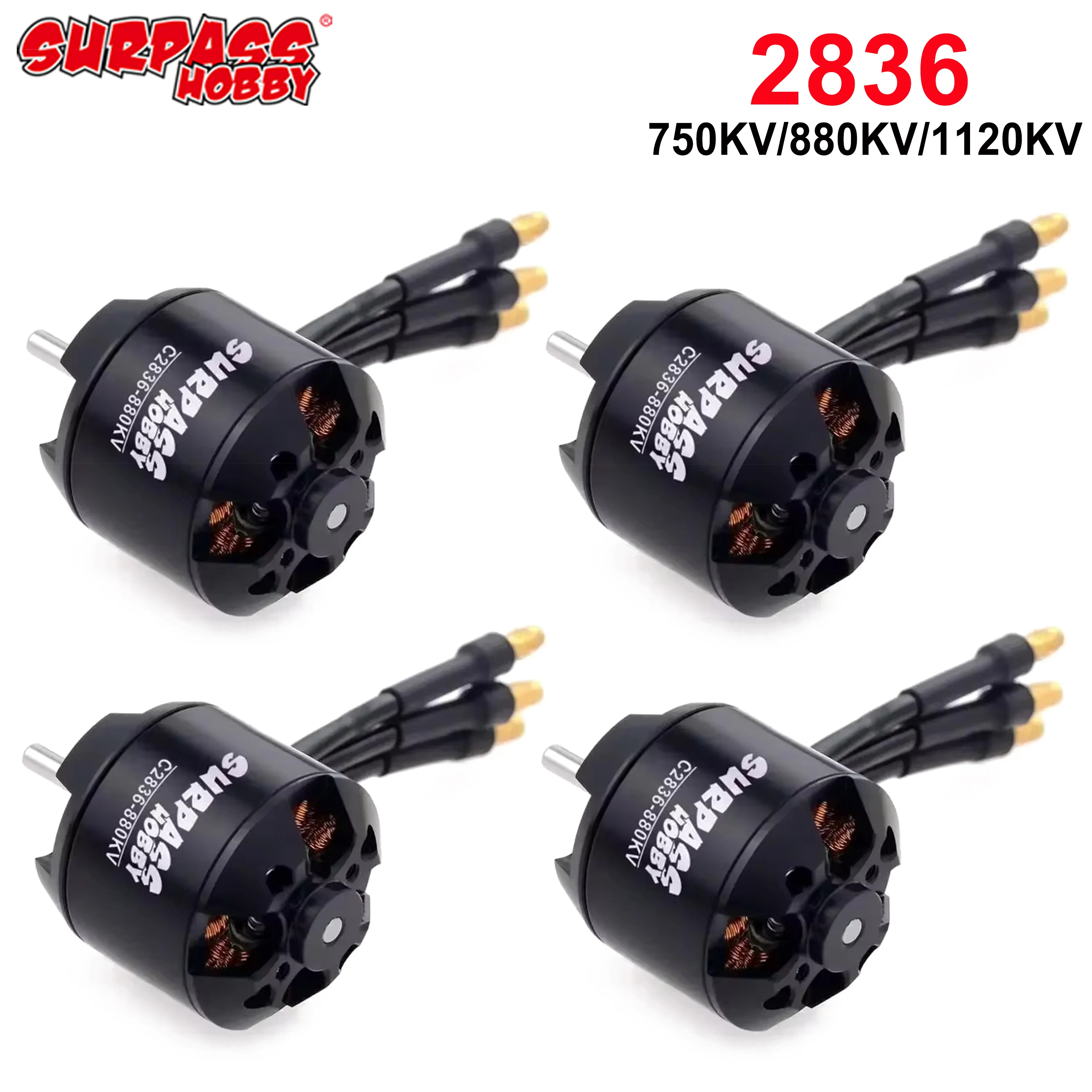 1/4PCS Surpass Hobby 2836(2216) 750KV 880KV 1120KV Outrunner Brushless Motor for RC Fixed-wing FPV Drone Racing Quadcopter