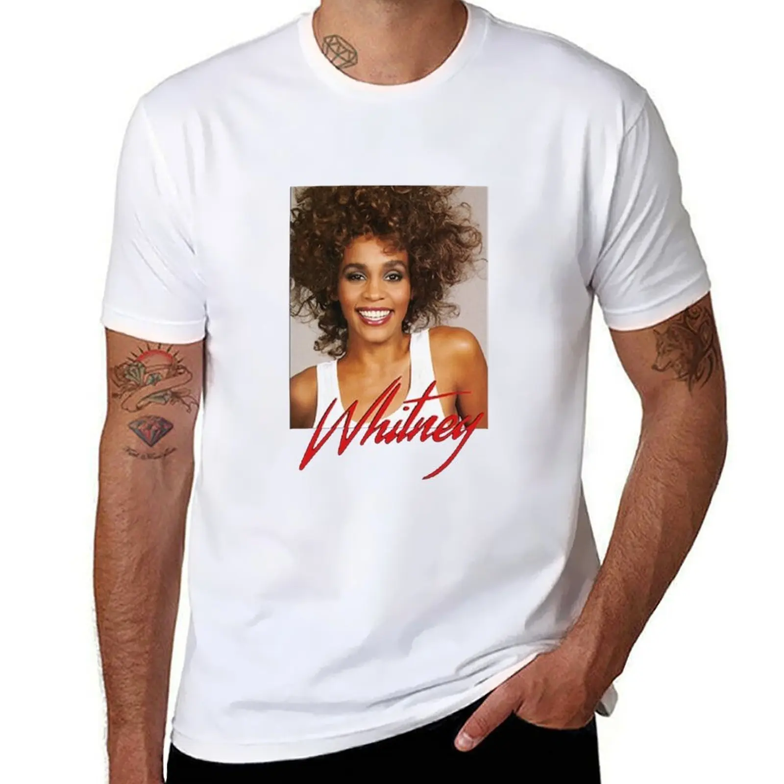Whitney Houston Official Smile Vintage T-Shirt t shirt for man 100 percent cotton man t shirt cotton T-Shirt