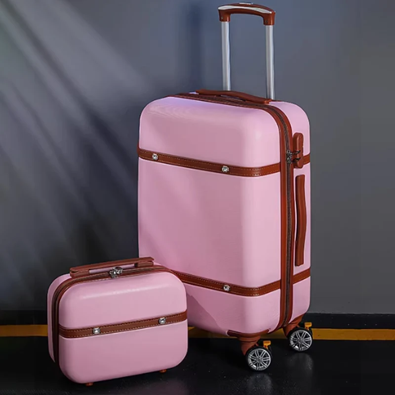 

Набор чемоданов: 20-дюймовый чемодан для ручной клади с кодовым замком и 26-дюймовый семейный комплект чемоданов. Новый студенческий чемодан-тележка с бесшумными колесами.