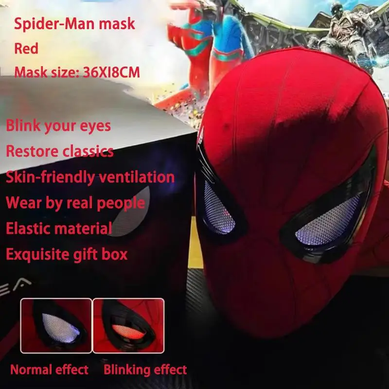 الكهربائية الرجل العنكبوت القبعات وامض الكهربائية حلقة التحكم العين متوهجة قناع غير عادي تأثيري متعة عيد ميلاد هدية الكريسماس
