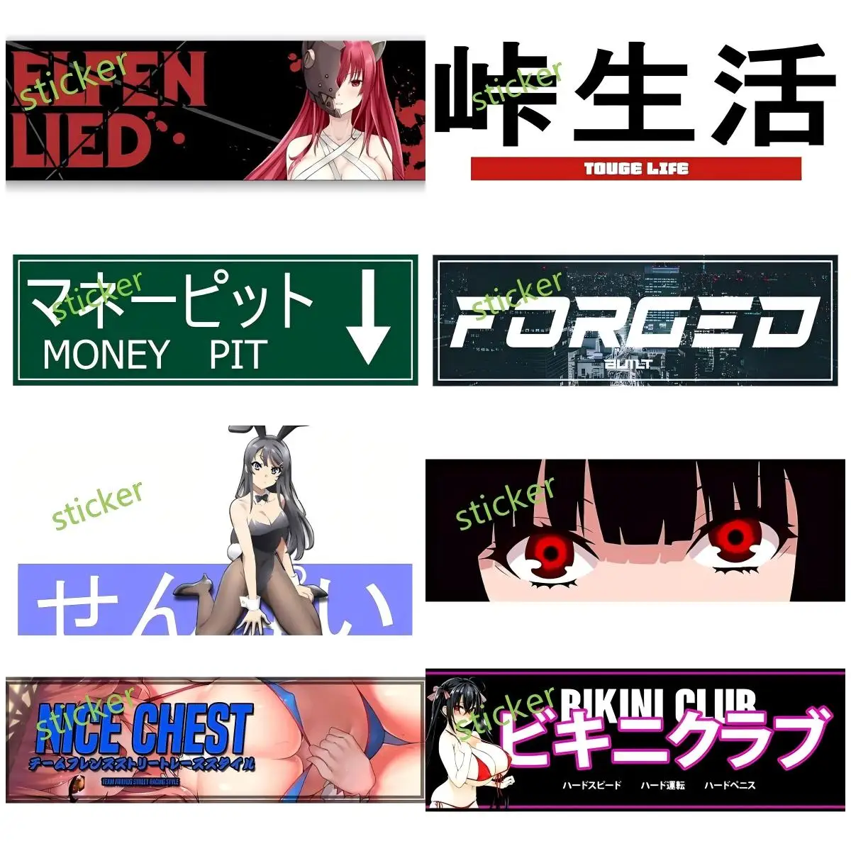 

Sexy Slap Anime Car Stickers VAN Personality Decal Sunscreen Windows Bumper Graphics Car Door Protector