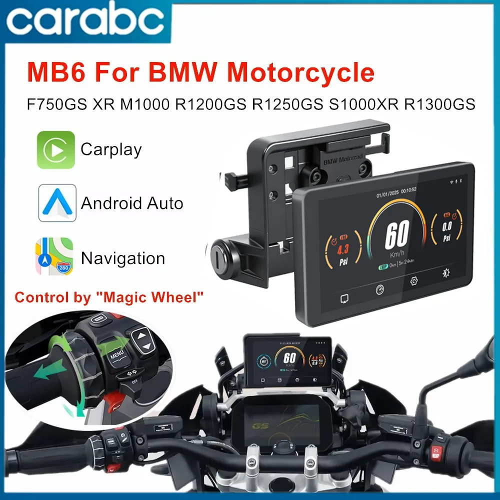 Écran de navigation numérique pour tableau de bord de moto avec CarPlay sans fil et Android Auto pour BMW F750GS R1200GS R1250GS R1300GS