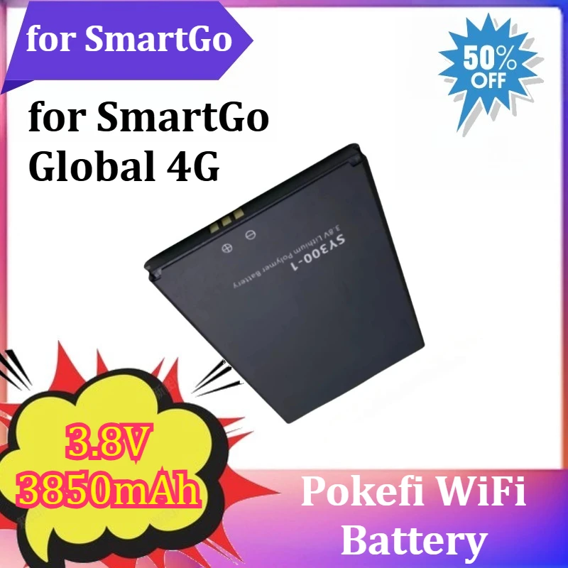 

for SmartGo Global 4G Pokefi WiFi Battery 3.8V 3850mAh SY300-1 Portable WiFi Battery