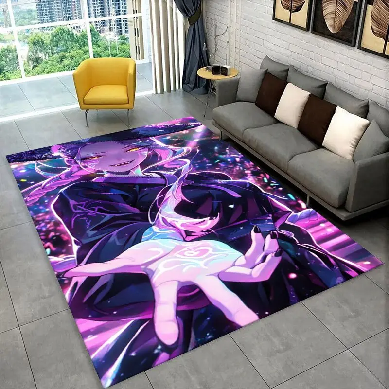 KPop D-Demon Hunters Saja Boys Cartoon Non-Slip Area Rug for Living Room,Bedroom,Playroom,Carpet Floor Mat Home Decor Rug